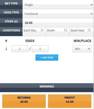 ready reckoner betting|Single Bet Calculator .
